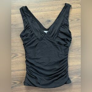 White House Black Market Ruched Tank | Size S | Black
